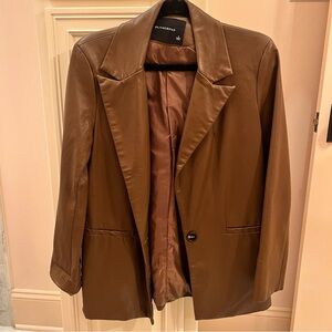 Faux Leather Brown Blazer